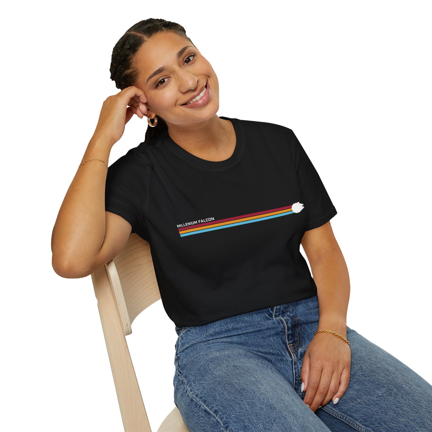 Millennium Falcon Hyperspace Tee – Minimalistisches Sci-Fi T-Shirt