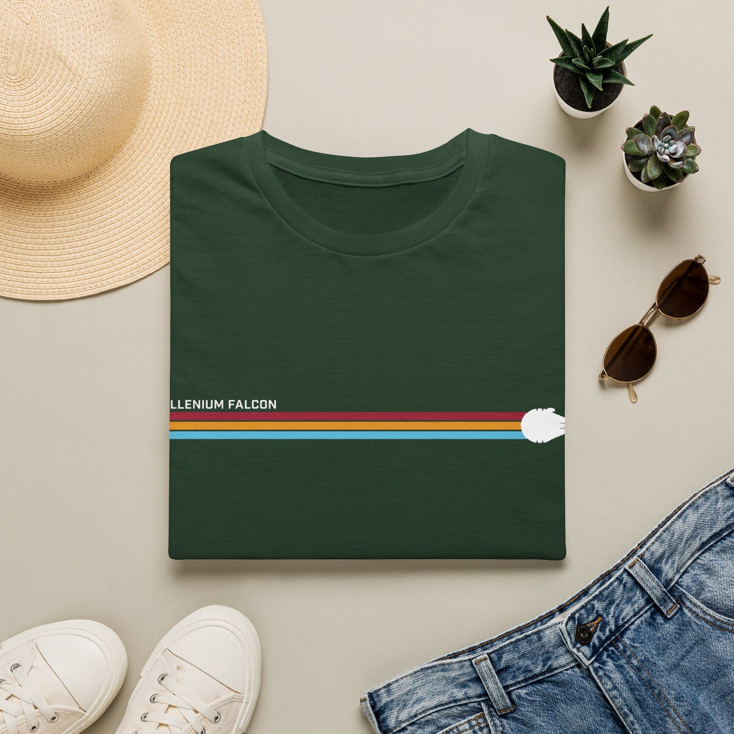 Millennium Falcon Hyperspace Tee – Minimalistisches Sci-Fi T-Shirt