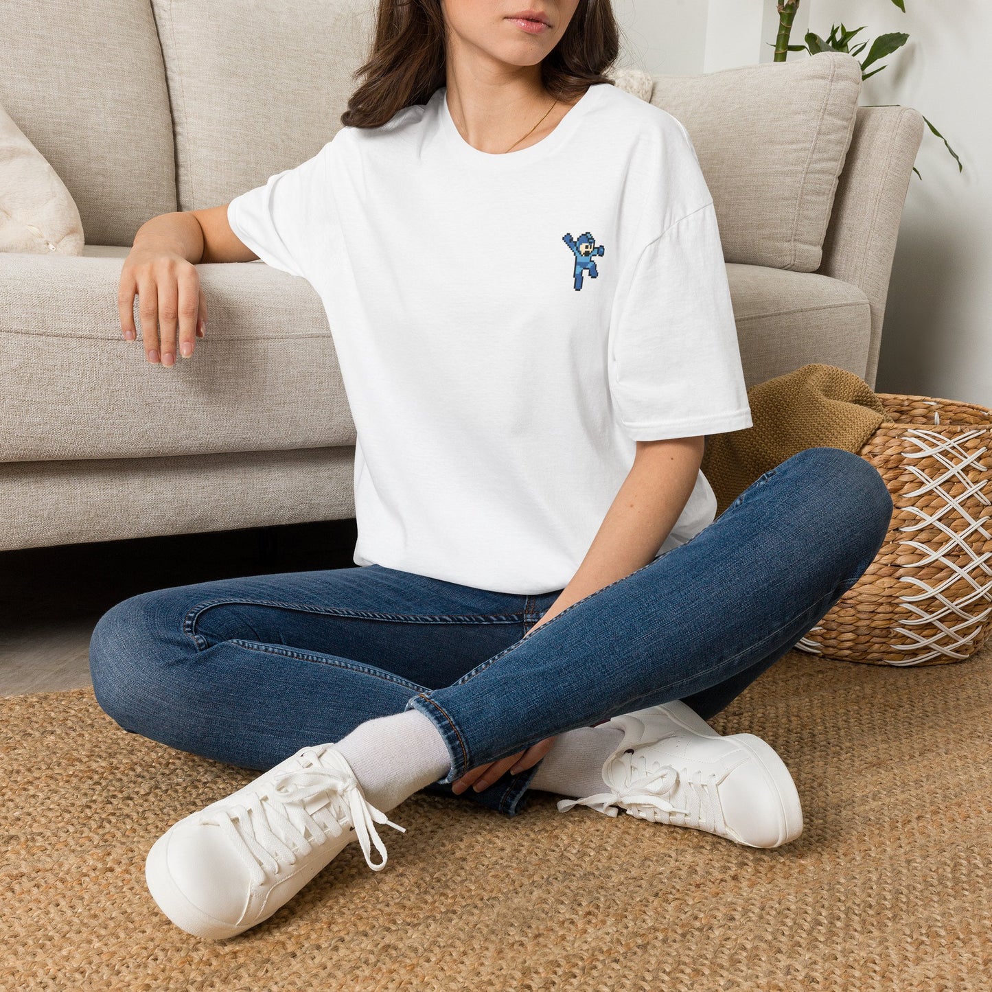 Mega Man Pixel-Art T-Shirt – Minimalistischer Retro-Look