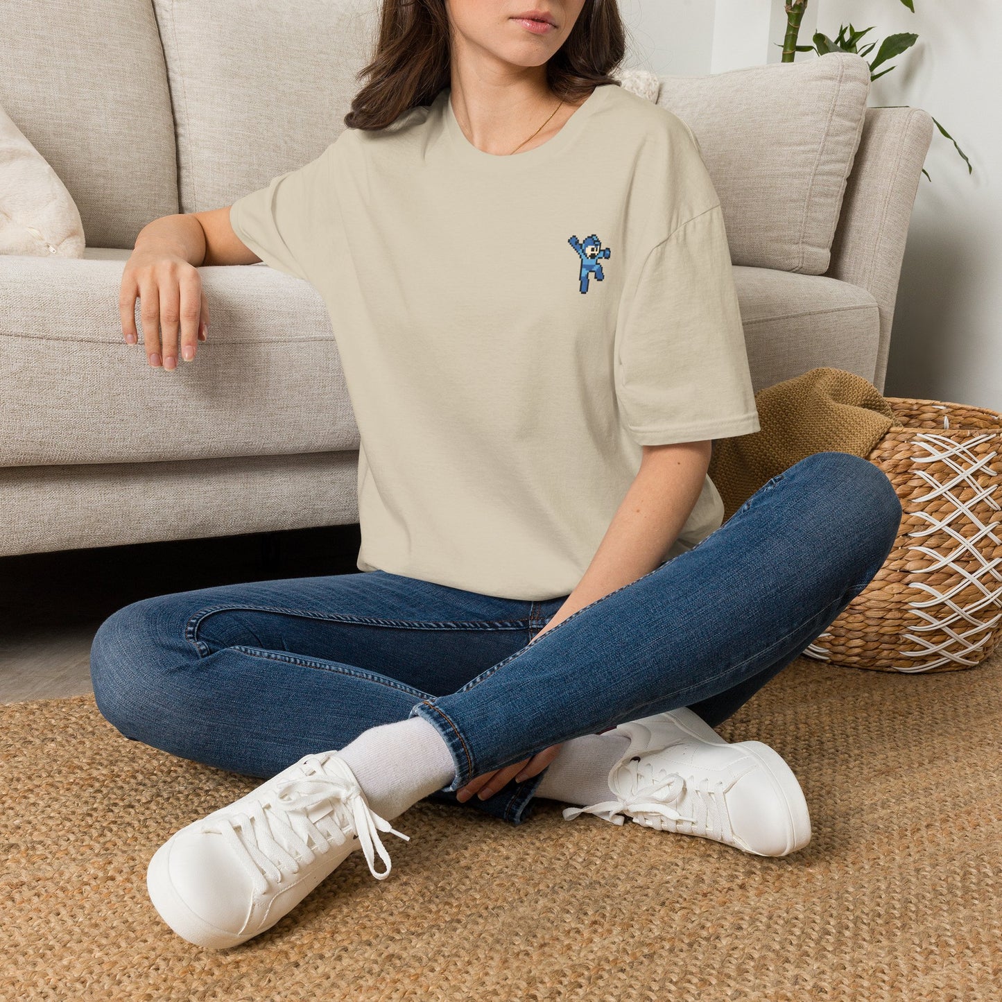 Mega Man Pixel-Art T-Shirt – Minimalistischer Retro-Look