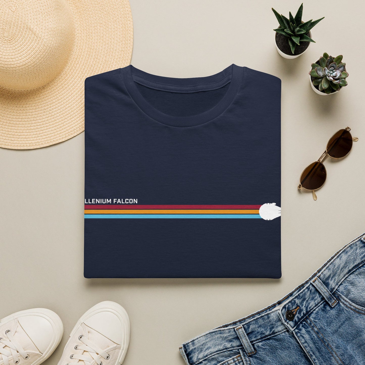Millennium Falcon Hyperspace Tee – Minimalistisches Sci-Fi T-Shirt