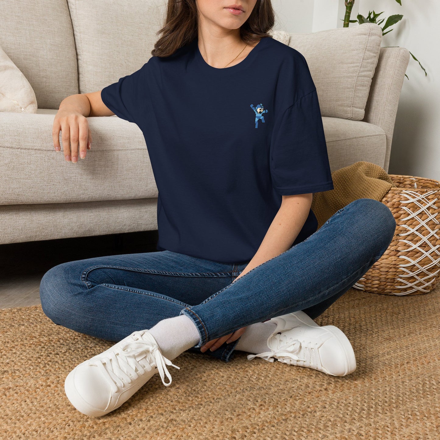 Mega Man Pixel-Art T-Shirt – Minimalistischer Retro-Look