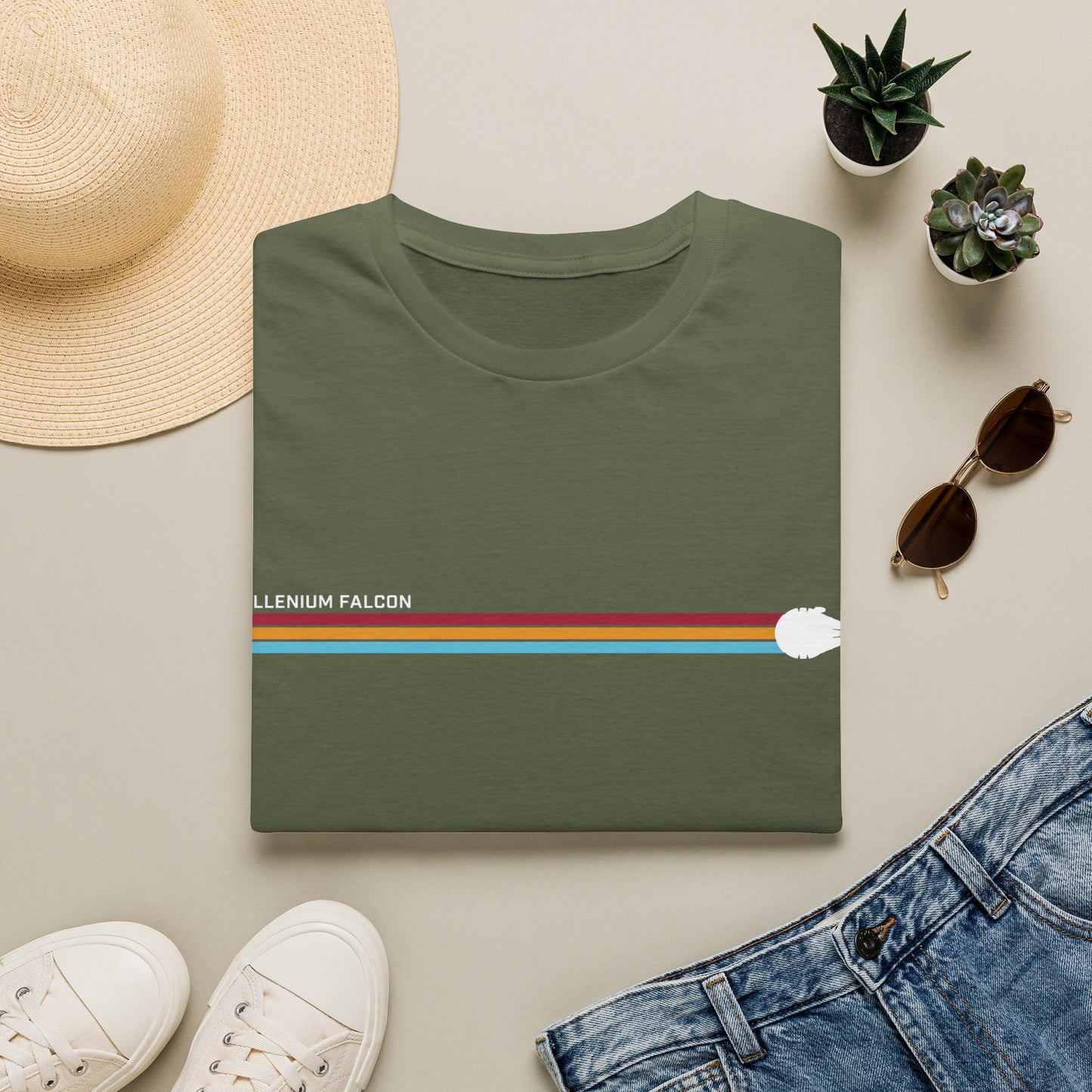 Millennium Falcon Hyperspace Tee – Minimalistisches Sci-Fi T-Shirt