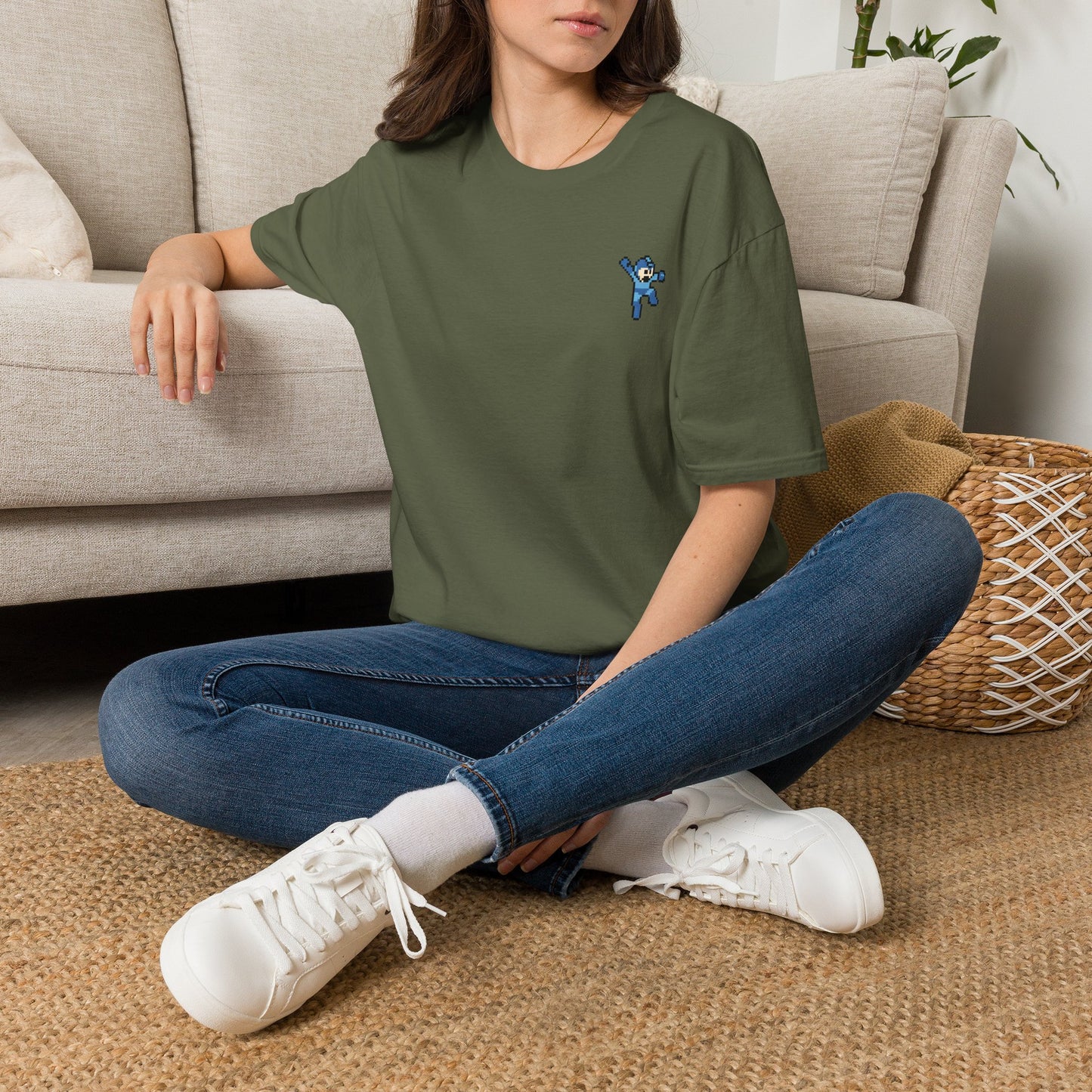 Mega Man Pixel-Art T-Shirt – Minimalistischer Retro-Look
